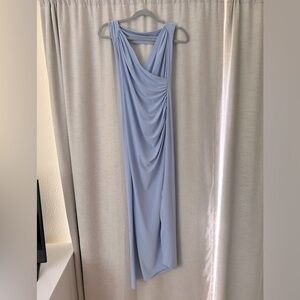 Norma Kamali halter maxi dress in light blue
